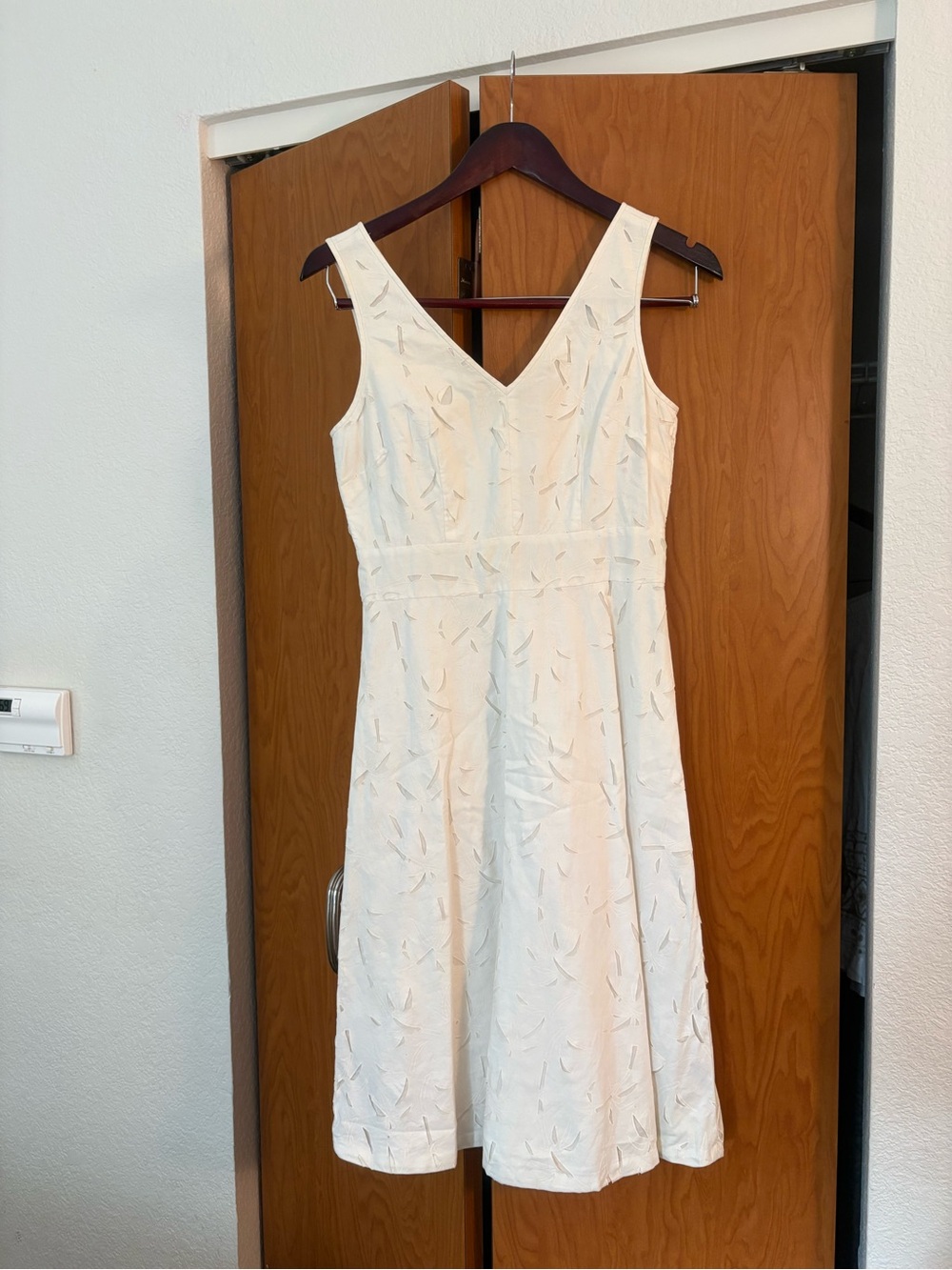 J.Crew Petite Cream Embroidered Fit & Flare Dress P4